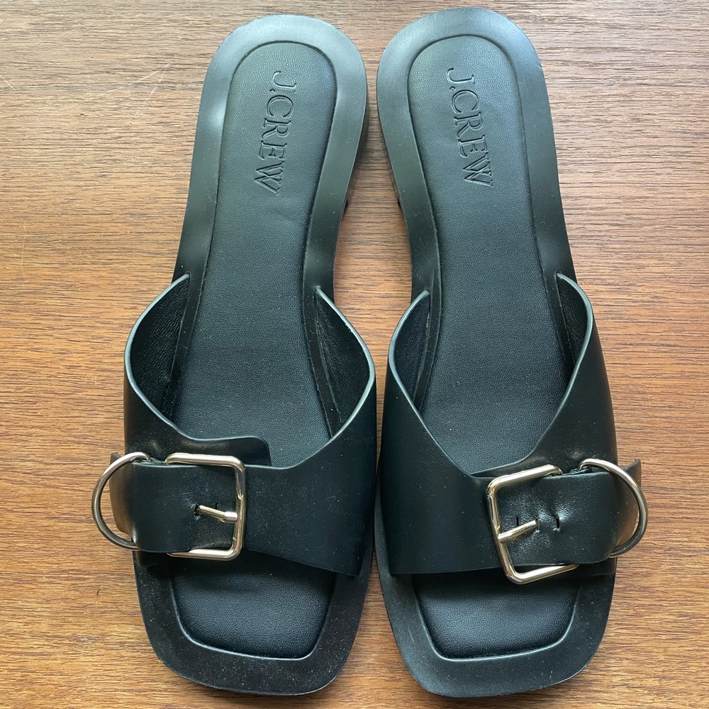 J. Crew Black Minimalist Sandals